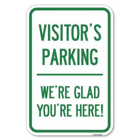Reserved Parking Sign Visitor Parking W Heavy-Gauge Aluminum Sign
